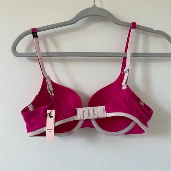 Victoria Secret Body By Victoria Perfect Shape 32C pink lace comfortable padded - Picture 3 of 3